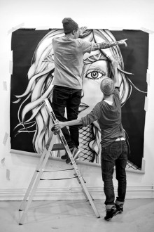 Shooting before sending the painting to Amsterdam… Photo courtesy of Sanna Eriksson©.